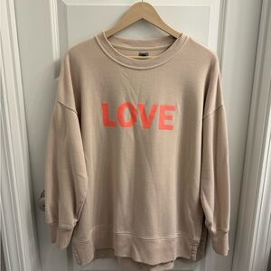 Aerie “LOVE” Beige Crewneck